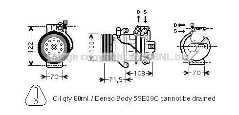 PRASCO MTK249: Compresor AC