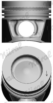 NÜRAL 87-432300-10: Piston cu bucsa pentru bolt, cu canal de racire, cu segment piston, pentru biela trapez