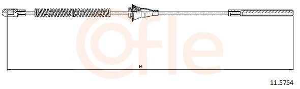COFLE 11.5754: Tautrekk, håndbremse bak, høyre, 1078mm