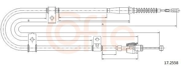 COFLE 17.2558: Cablu, frana de parcare spate, stanga, 1578/1410mm, 1578/1410mm
