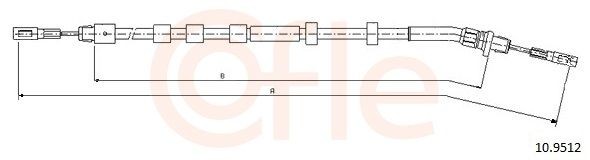 COFLE 10.9512: Cablu, frana de parcare spate, stanga, 2025/1868mm, 2025/1868mm