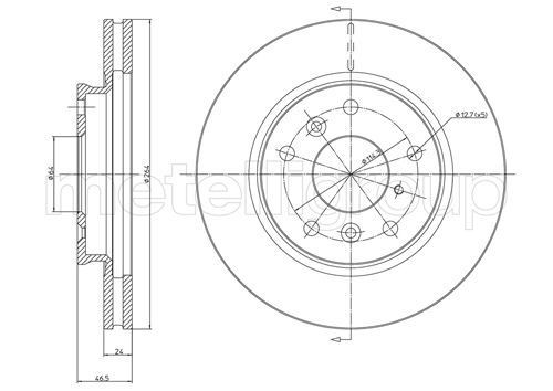 METELLI 23-0274: Disc de frână Ř: 263,5mm, ventilat, Ř: 263,5mm