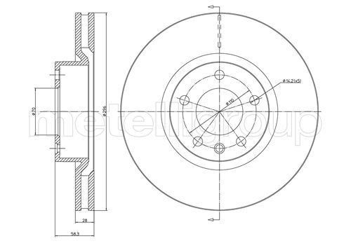 METELLI 23-0441: Piduriketas Ø: 296,0mm, õhutusega, Ø: 296,0mm