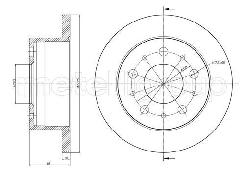 METELLI 23-0732: Piduriketas Ø: 280,0mm, täis, Ø: 280,0mm