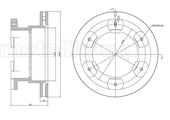 METELLI 23-0990: Piduriketas Ø: 306,0mm, õhutusega, Ø: 306,0mm