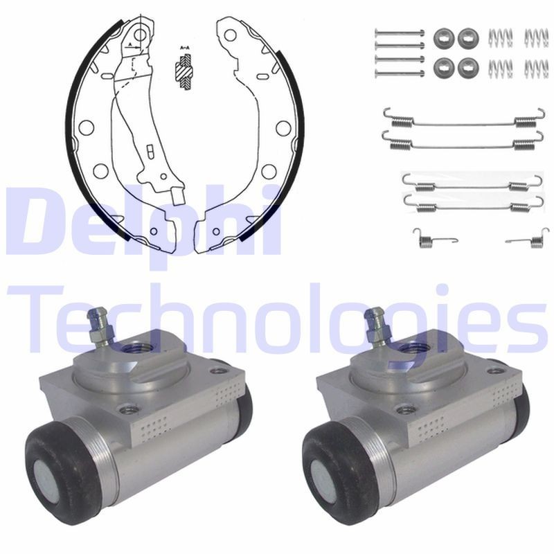 DELPHI KP932: Kit de freins, freins à tambours avec cylindre de roue, avec accessoires