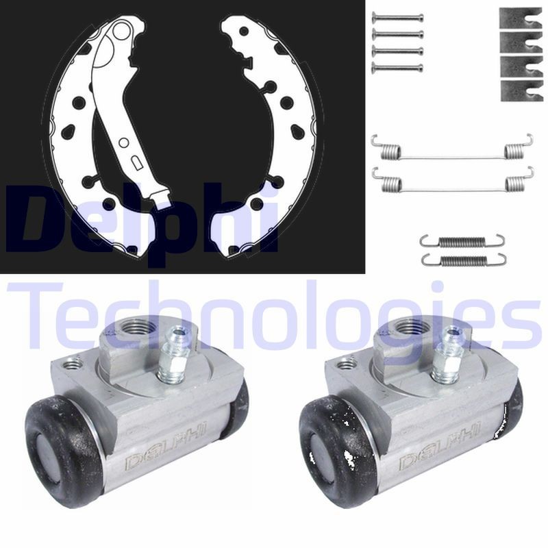 DELPHI KP1126: Set frana, frana tambur cu cilindru receptor frâna, cu acceasorii
