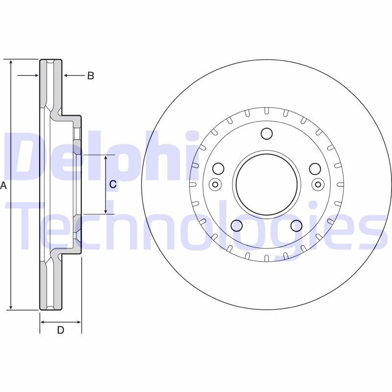 DELPHI BG4565: Piduriketas Ø: 280mm, õhutusega, Ø: 280mm