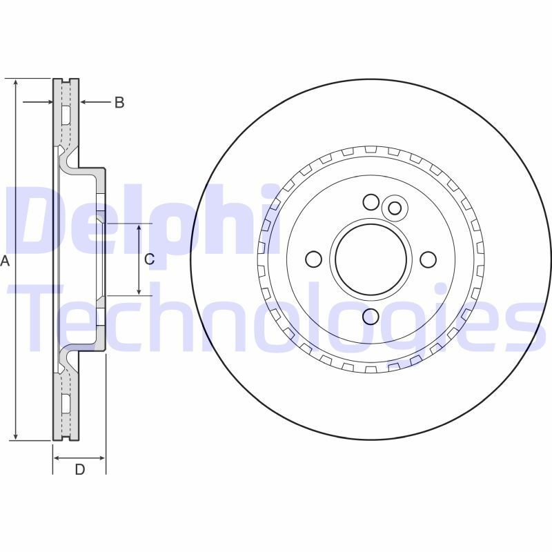 DELPHI BG4568: Piduriketas Ø: 316mm, õhutusega, Ø: 316mm