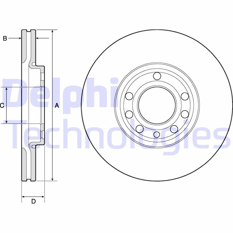 DELPHI BG3713C: Piduriketas Ø: 285mm, õhutusega, Ø: 285mm, kaetud