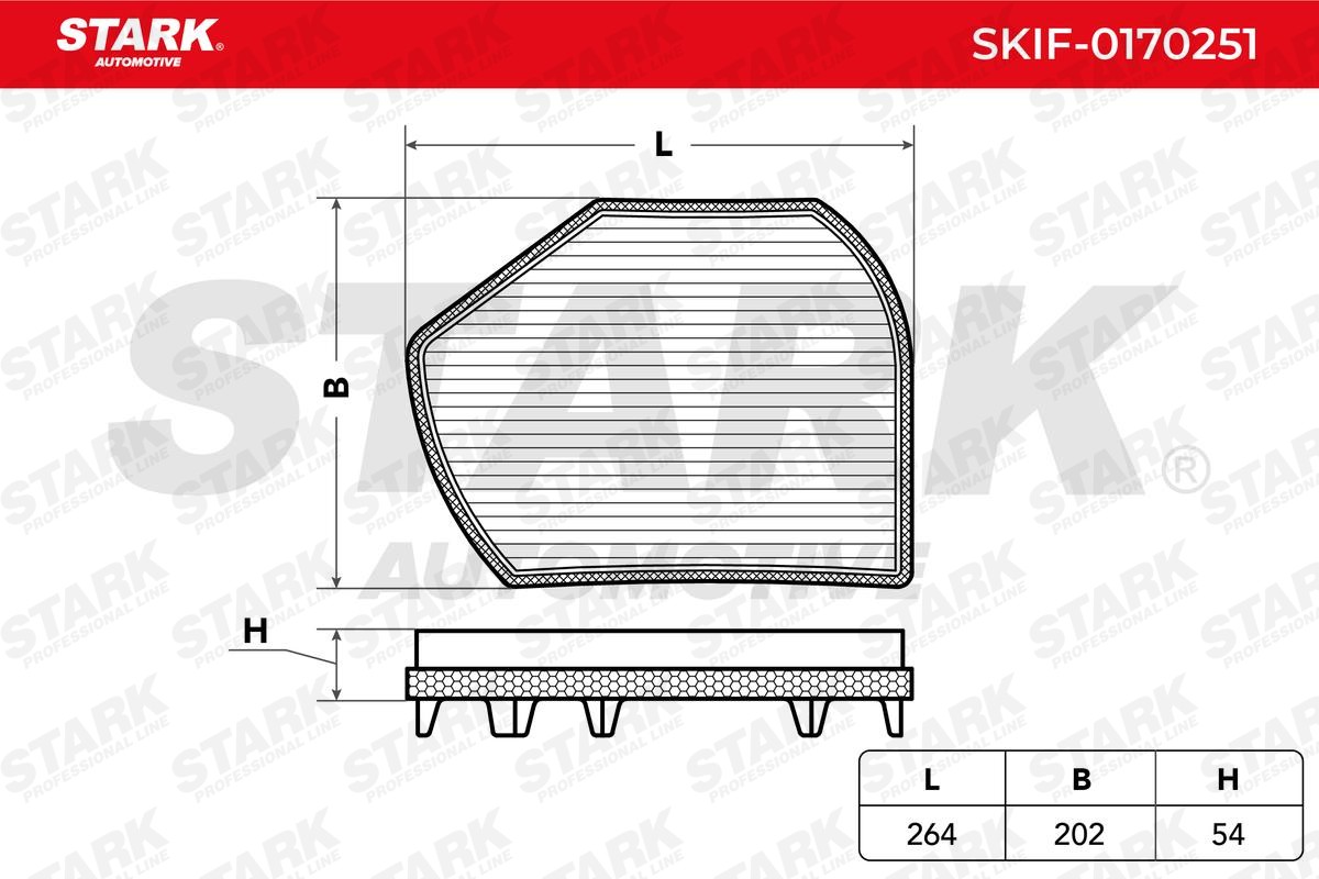 STARK SKIF-0170251: Filter, salongiõhk Aktiivsüsi, Aktiivsöefilter