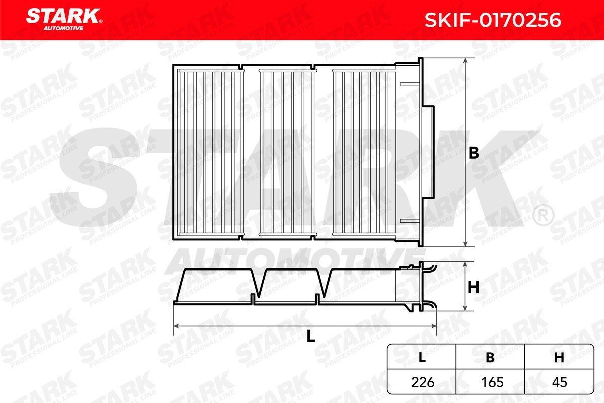 STARK SKIF-0170256: Filter, salongiõhk Aktiivsöefilter, Heljuvainefilter (HEPA)
