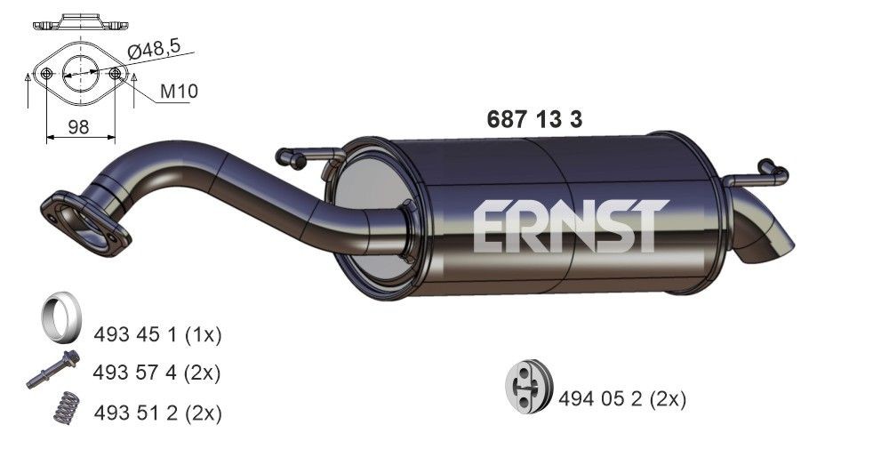 ERNST 687133: Lõppsummuti 920mm