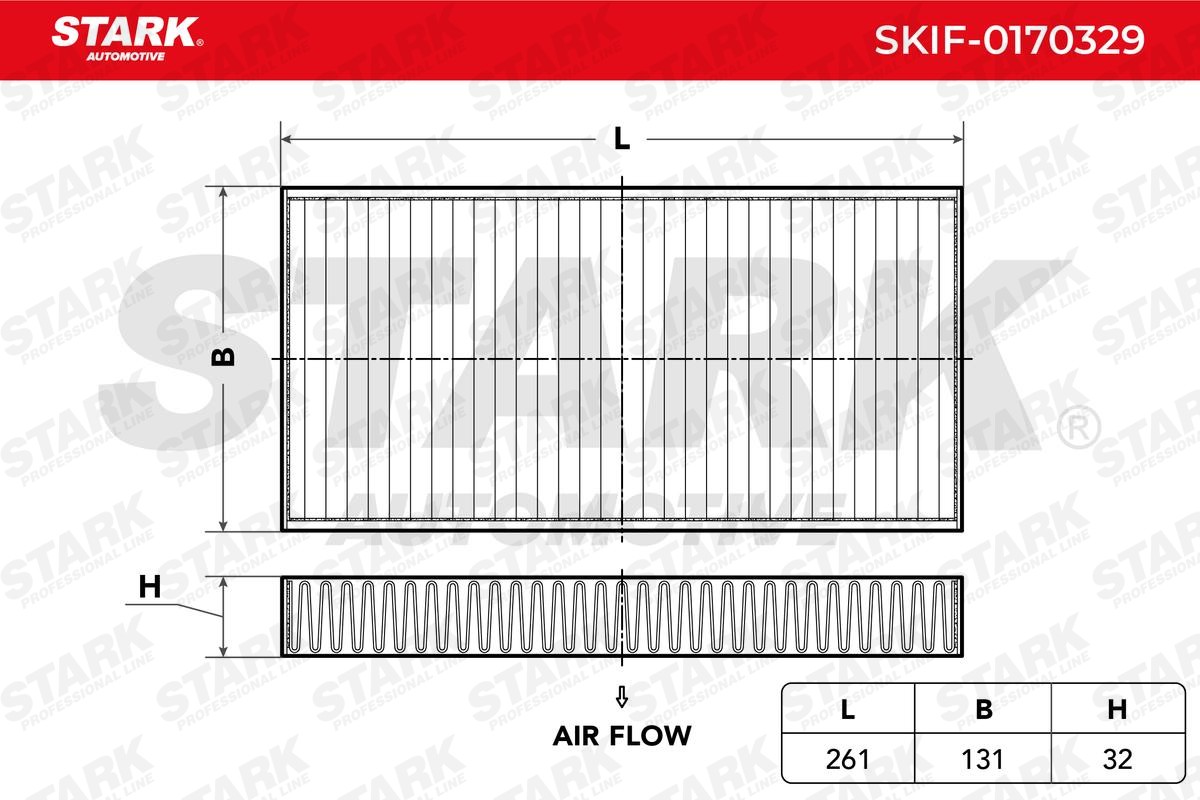 STARK SKIF-0170329: Filter, salongiõhk Aktiivsöefilter, Heljuvainefilter (HEPA)