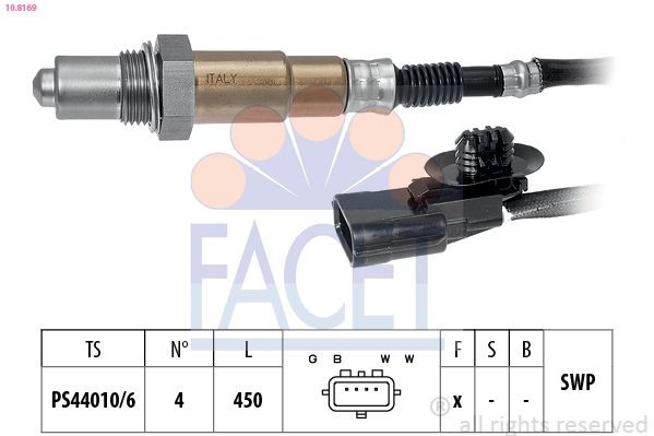 FACET 10.8169: Lambda andur koos kinnitusmaterjaliga, Made in Italy - OE Equivalent