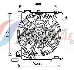 AVA COOLING SYSTEMS OL7635: Ventilator, radiator 341mm, cu rama aerisire radiator, fara rezistenta