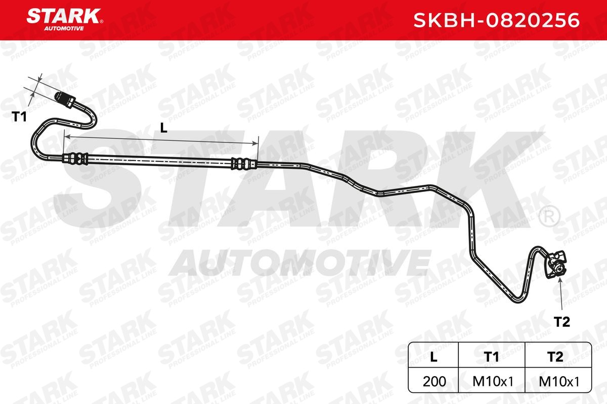 STARK SKBH-0820256: Pidurivoolik Tagasild vasakul, 900mm, koos toruühendusega