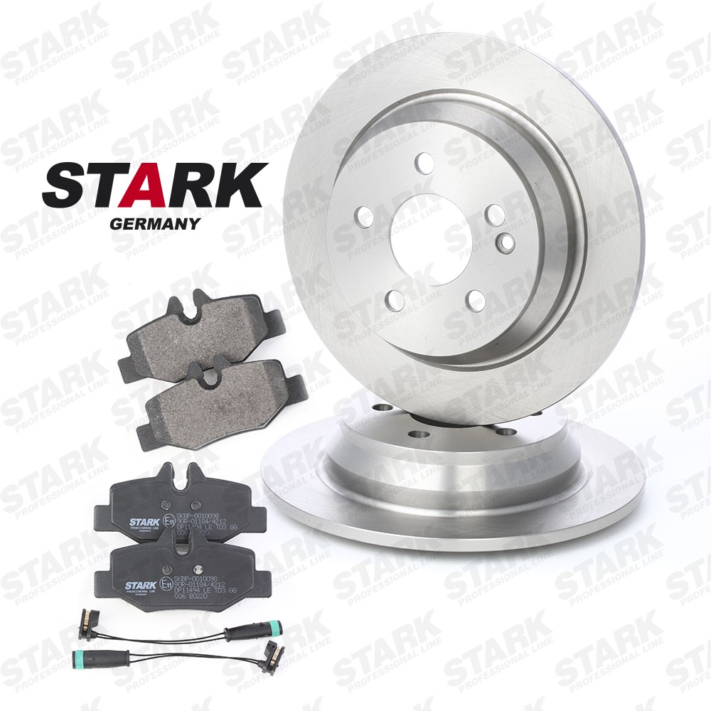 STARK SKBK-1090032: Pidurikomplekt, ketaspidur Tagasild, Ø: 296mm, täis, koos kokkusurumisvastase plekiga, koos pidurisadula kruvidega