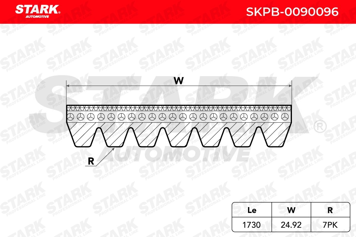 STARK SKPB-0090096: Soonrihm 1730mm, Ribide arv: 7
