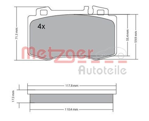 METZGER 1170137: Piduriklotsid Esisild