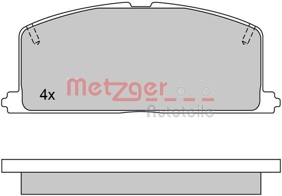 METZGER 1170327: Piduriklotsid Esisild, koos kokkusurumisvastase plekiga