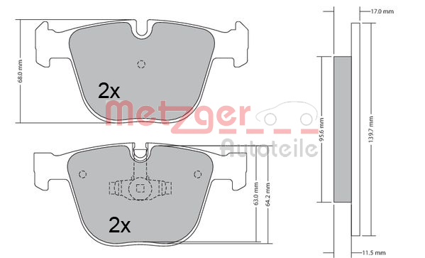 METZGER 1170421: Piduriklotsid GREENPARTS
