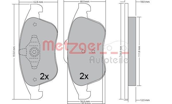 METZGER 1170672: Piduriklotsid Esisild