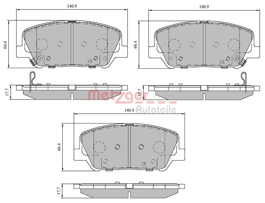METZGER 1170780: Piduriklotsid GREENPARTS Esisild