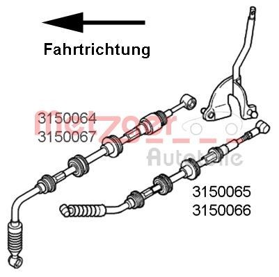 METZGER 3150064: Tross, käigukast paremal, Lülitustross