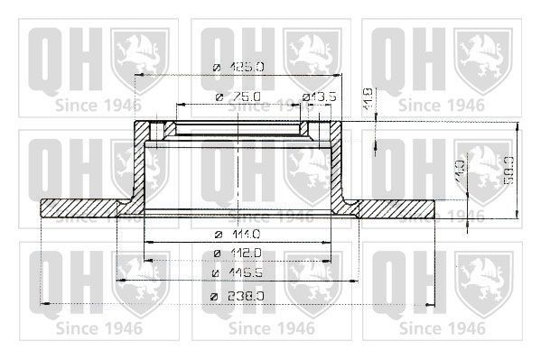 QUINTON HAZELL BDC3141: Bremžu diski Ø: 238mm, pilnīgi, Ø: 238mm