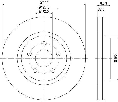 MINTEX MDC2652: Piduriketas Ø: 350mm, välisõhutus, Ø: 350mm, ilma rattakeskmeta, ilma rattalaagrita, ilma rattakinnituspoltideta