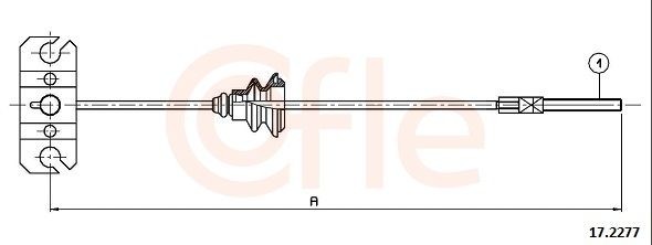 COFLE 17.2277: Cablu, frana de parcare fata, 244mm
