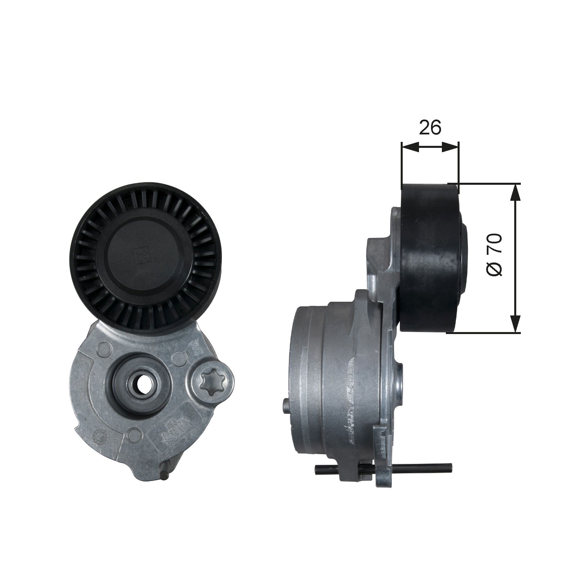 GATES T39333: Rola intinzator, curea transmisie Ř: 70mm, Ř: 70mm, Micro-V® UNIQUE FIT