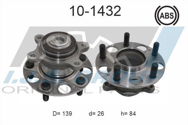 IJS GROUP 10-1432: Juego de cojinete de rueda Technology & Quality Eje trasero, izquierda, derecha, con sensor ABS incorporado