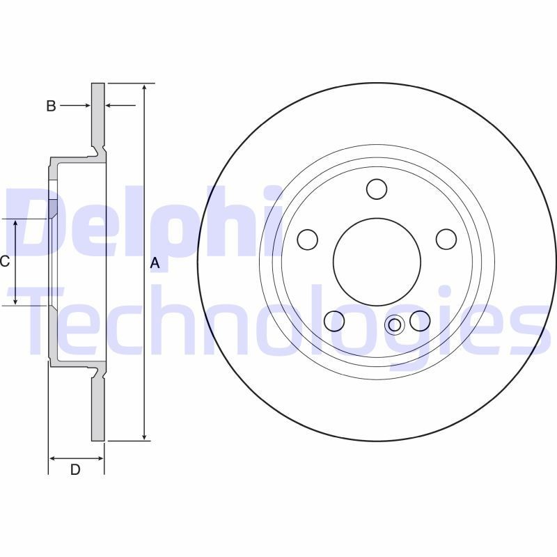 DELPHI BG4555C: Piduriketas Ø: 276mm, täis, Ø: 276mm, kaetud
