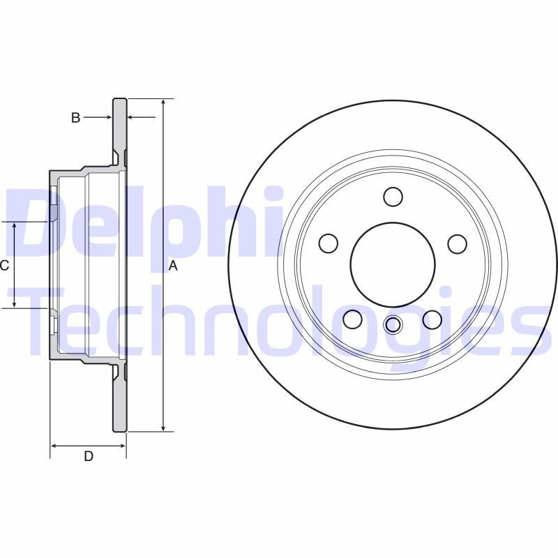 DELPHI BG4649C: Piduriketas Ø: 290mm, täis, Ø: 290mm, kaetud