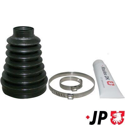 JP GROUP 1143701110: Ansamblu burduf, articulatie planetara JP Axa fata stanga, Axa fata dreapta, spre cutia de viteze, Thermoplast