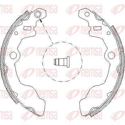 REMSA 4050.00: Set saboti frana puntea spate, 180mm, cu acceasorii, fara levier