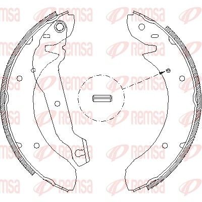 REMSA 4055.00: Set saboti frana puntea spate, 228,6mm, cu pârghie