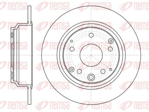 REMSA 61090.00: Disc de frână puntea spate, Ř: 281,9mm, plin, Ř: 282mm