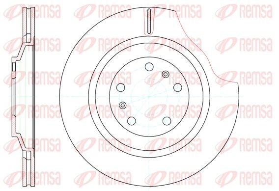 REMSA 61206.10: Disc de frână puntea spate, Ř: 335mm, ventilat, Ř: 335mm