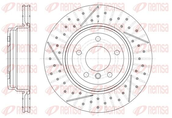 REMSA 61451.10: Disc de frână puntea spate, Ř: 323,8mm, ventilat, Ř: 324mm