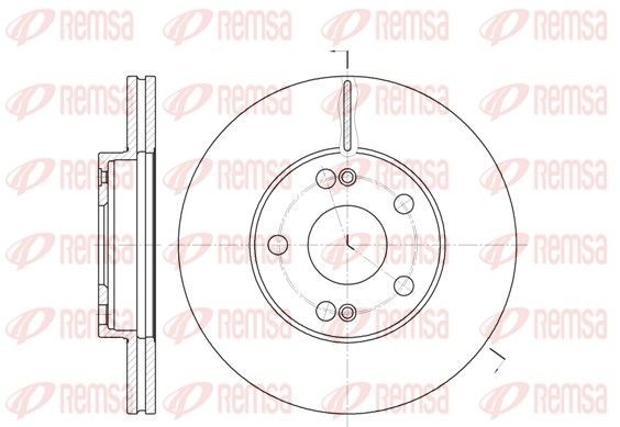 REMSA 6227.11: Disc de frână punte fata, Ř: 262mm, ventilat, Ř: 262mm