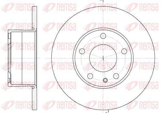REMSA 6288.00: Disc de frână punte fata, Ř: 280mm, plin, Ř: 280mm