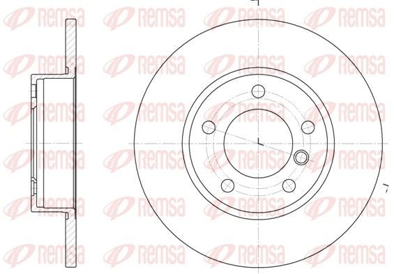 REMSA 6323.00: Disc de frână punte fata, Ř: 286mm, plin, Ř: 286mm