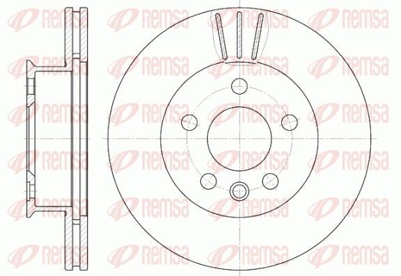 REMSA 6416.10: Disc de frână punte fata, Ř: 280mm, ventilat, Ř: 280mm