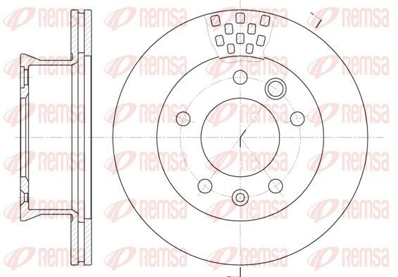 REMSA 6461.10: Piduriketas Esisild, Ø: 276mm, õhutusega, Ø: 276mm