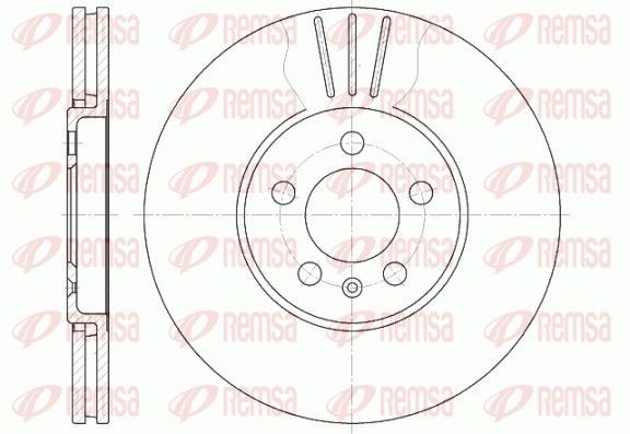 REMSA 6493.10: Disc de frână punte fata, Ř: 288mm, ventilat, Ř: 288mm