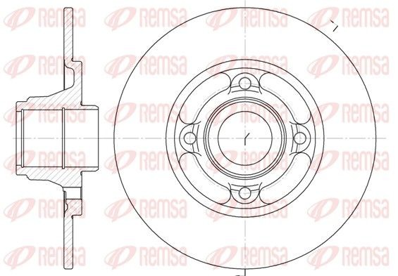 REMSA 6537.00: Stabdžių diskas galinė ašis, Ø: 238mm, visiškai, Ø: 238mm