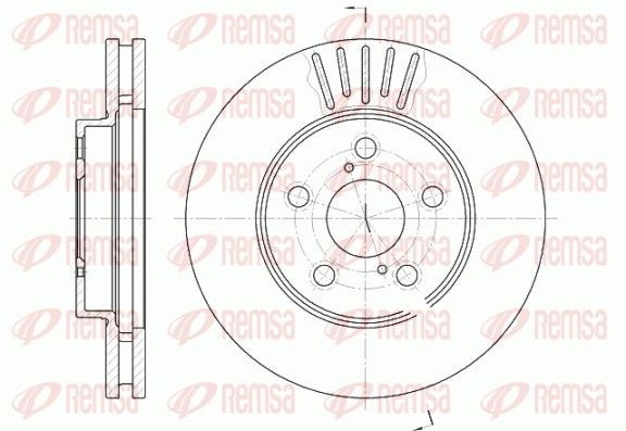 REMSA 6542.10: Stabdžių diskas priekinė ašis, Ø: 255mm, ventiliuojama, Ø: 255mm